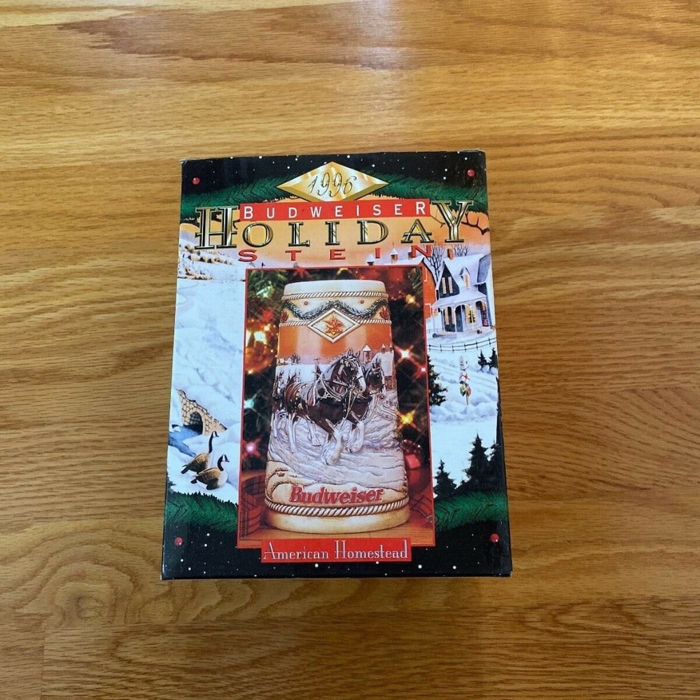 Budweiser Holiday Clydesdales Stein 1996